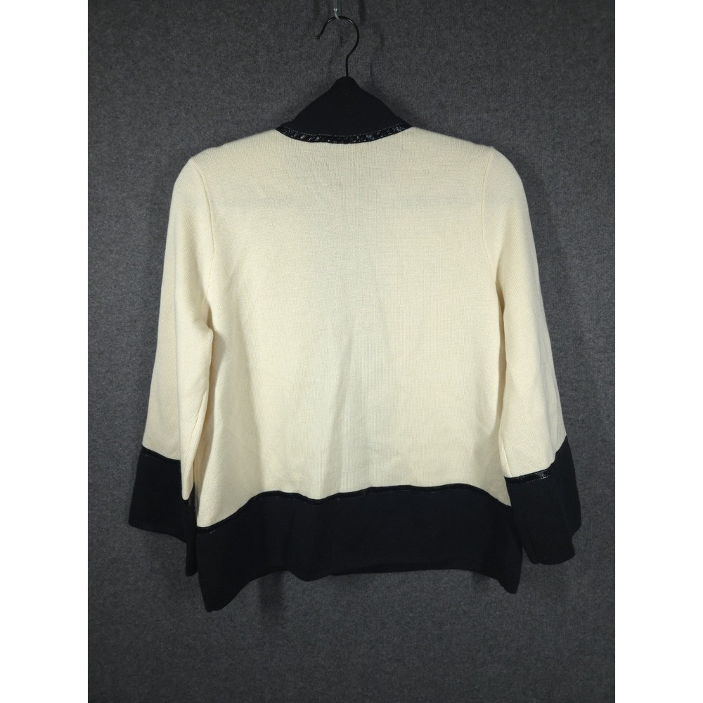 Dana Buchman Womens M Merino Wool Cardigan Sweater Jacket Zip Chic‎ Old Money - Picture 4 of 12